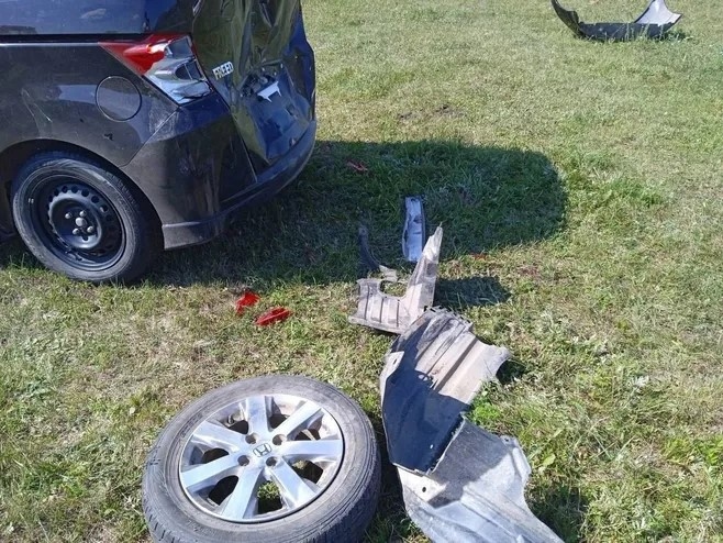 Поврежденный автомобиль Михаила Таскина