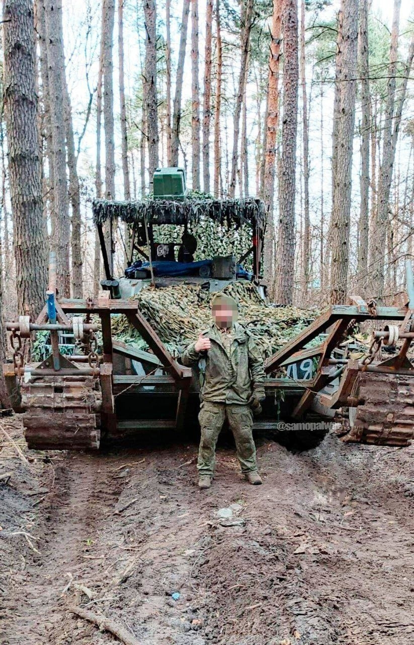 БМП-3 с кустарным минным тралом