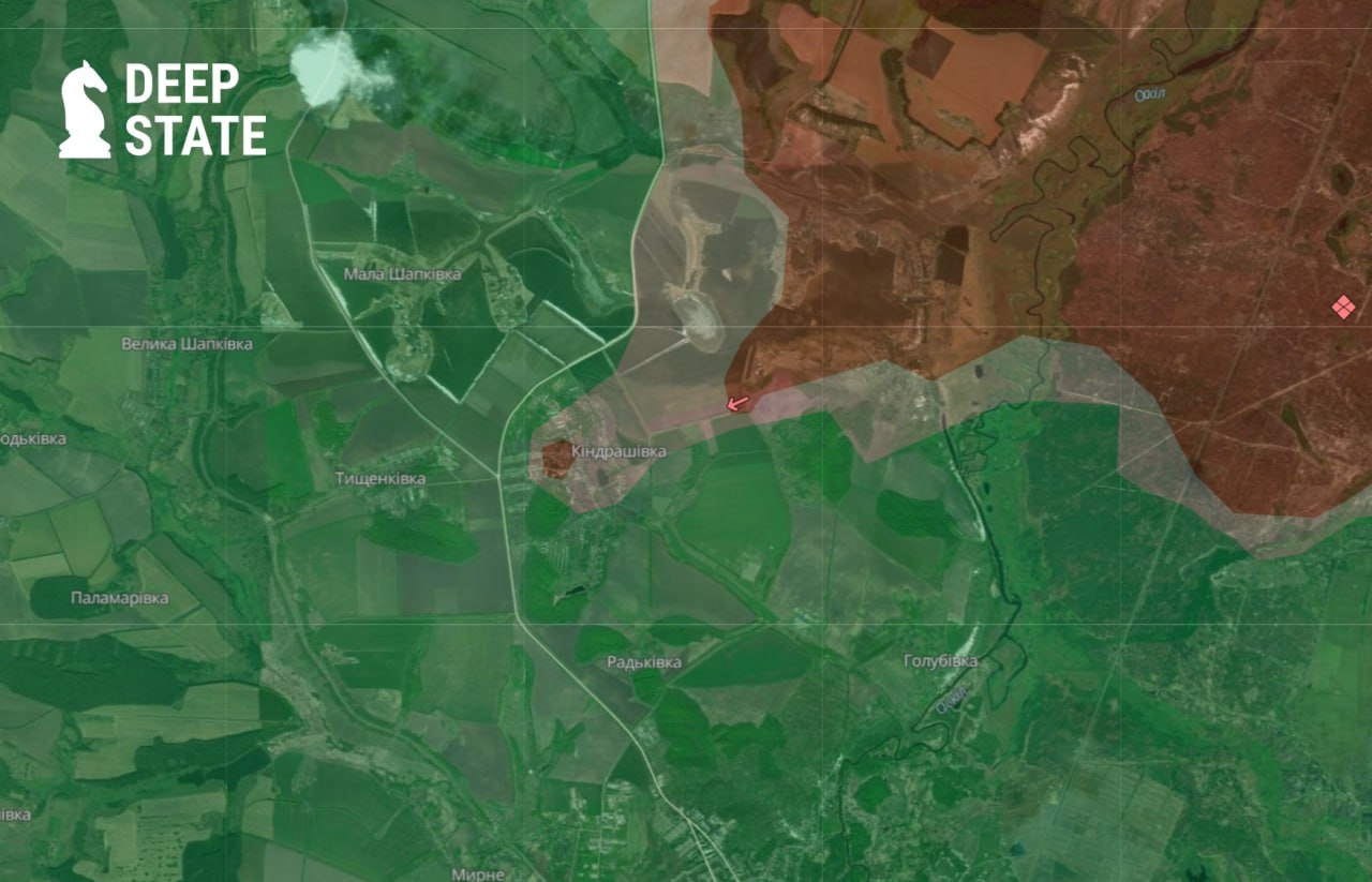 Ситуация к северу от Купянска по версии DeepState
