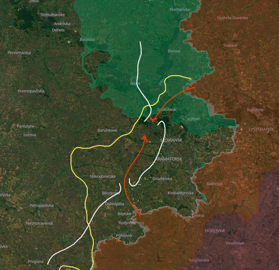 Замысел наступательной операции ВС РФ на Донбассе по версии исследователя под ником Playfra