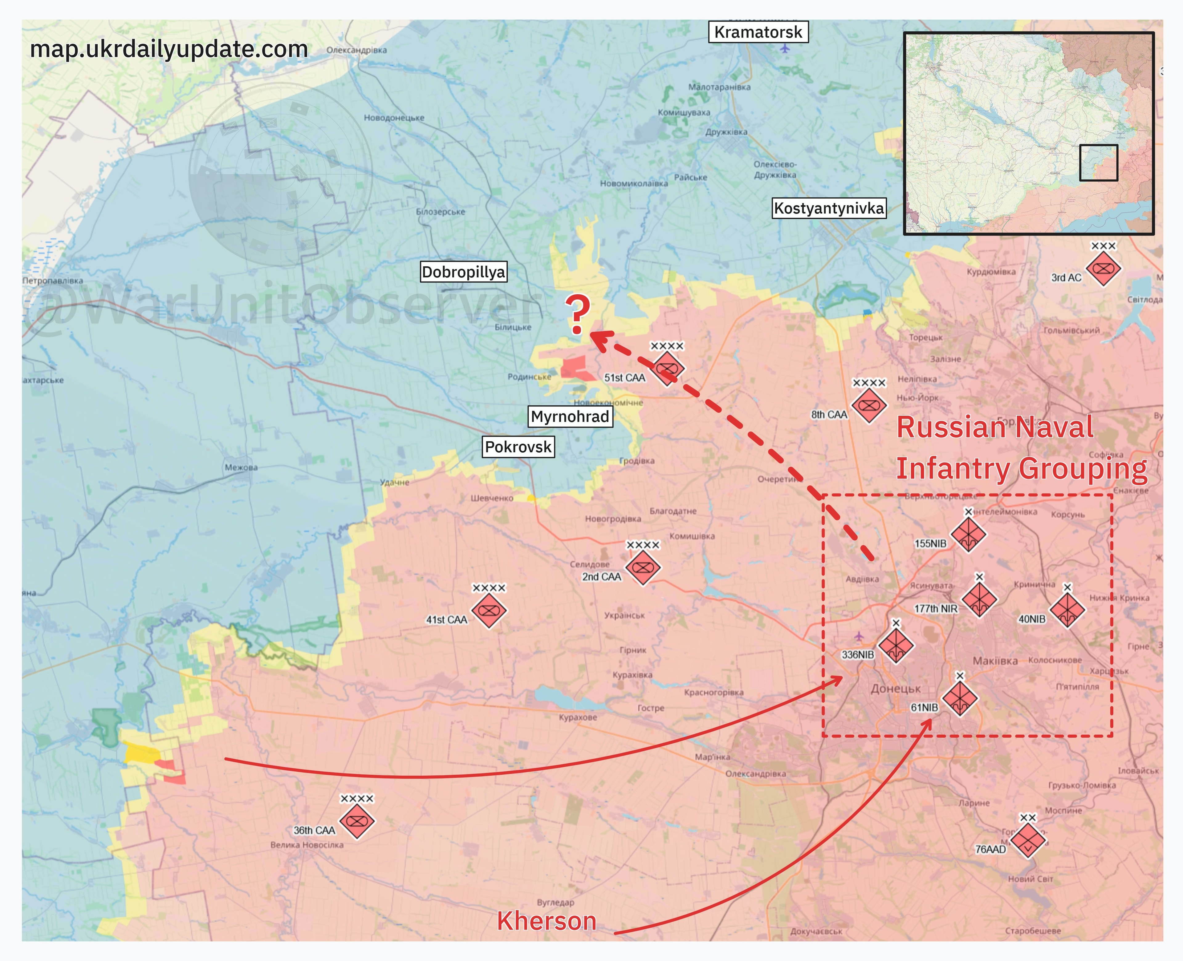 Группировка российских подразделений морской пехоты под Покровском (до 2016 года — Красноармейск)