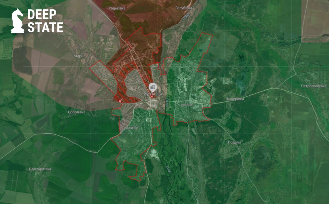 Ситуация в районе Купянска по версии DeepState