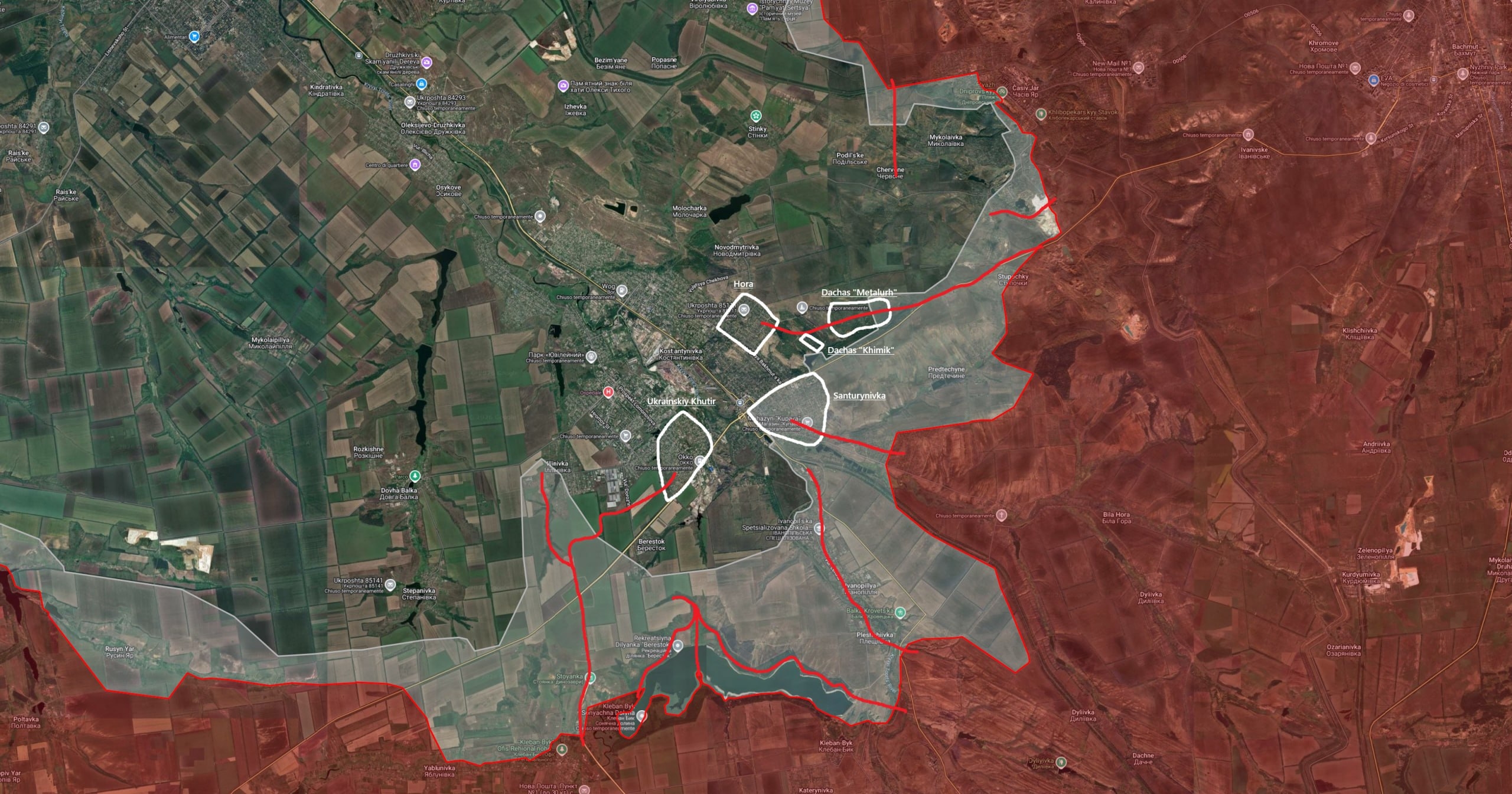 Ситуация в районе Константиновки по версии исследователя под ником Playfra