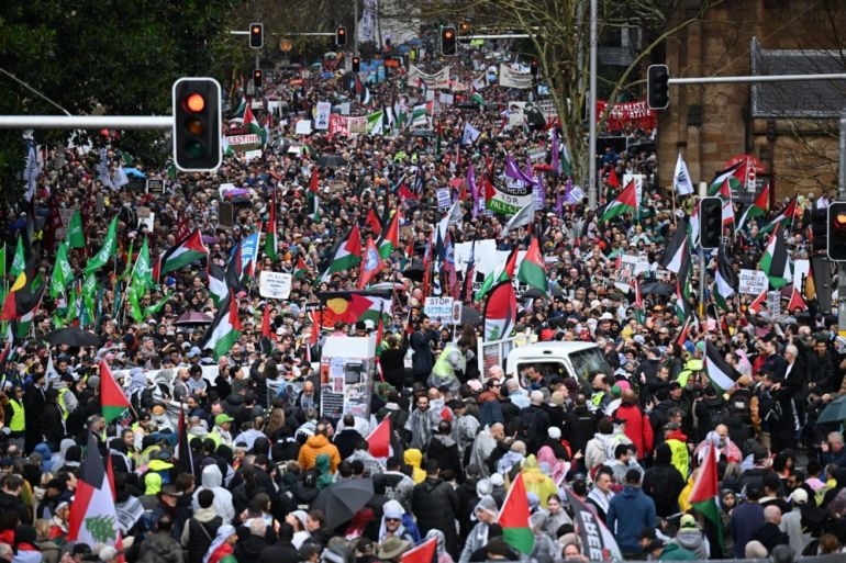 Марш в поддержку Палестины в Сиднее, 3 августа 2025. Фото: EPA
