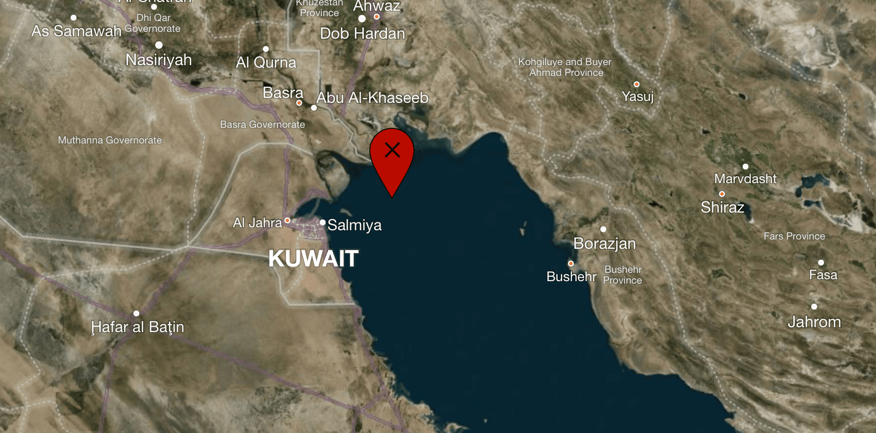 Британское агентство сообщило об утечке нефти в результате взрыва на танкере у берегов Кувейта